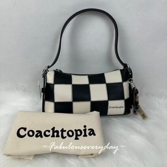 Coach Alter/Ego Small Slouchy Shoulder Bag In Checkerboard Leather CAO22 NWT - Picture 2 of 11